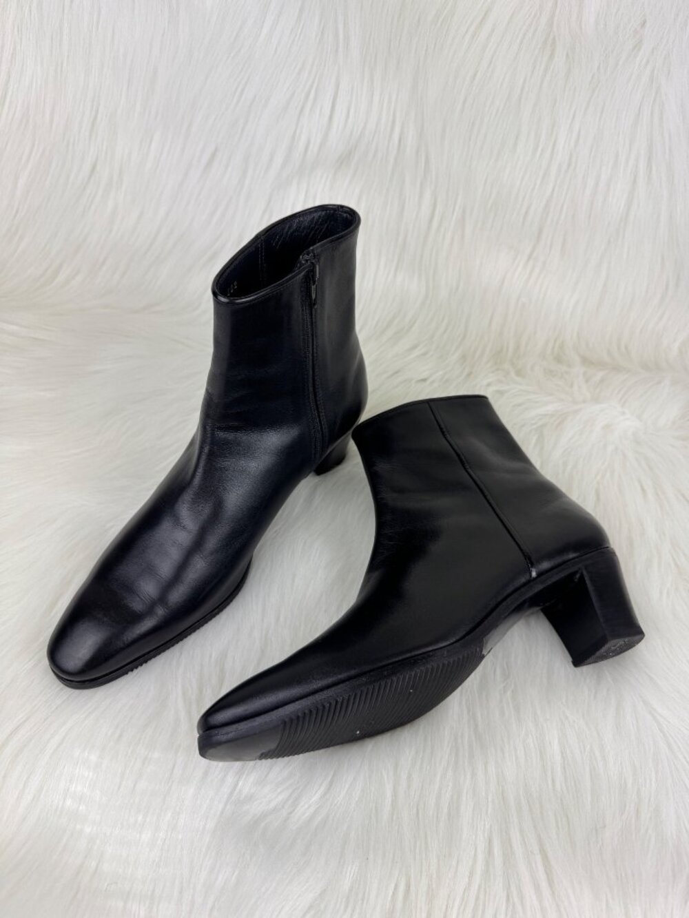 Gravati Arthur Beren Cortona Short Black Leather Side Zip Boot Booties Sz US 9M
